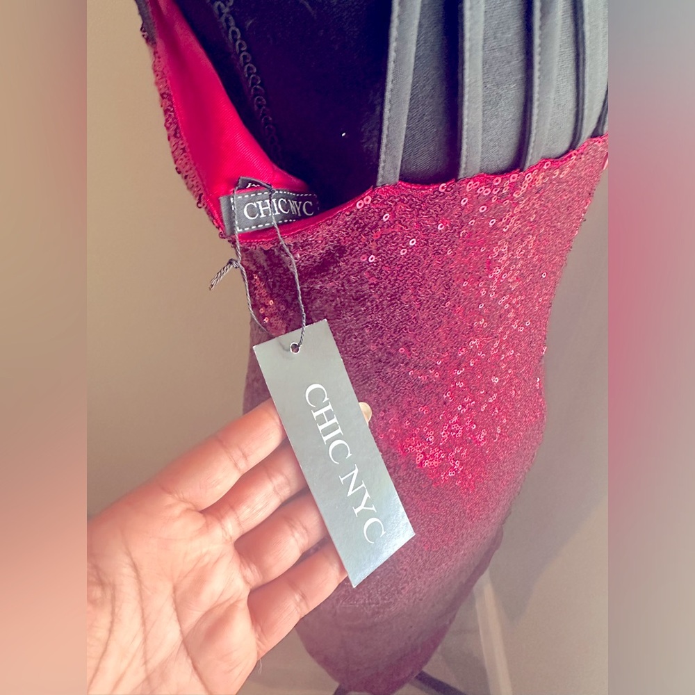 Chic NYC Red Sequins Mini Party Dress